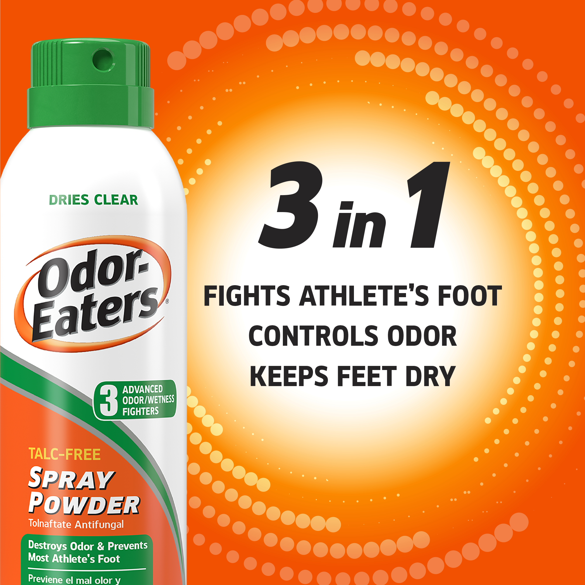 Odor-Eaters Foot Spray Powder Deodorant, Odor Control, & Sweat Absorbing, 4 oz - image 4 of 10