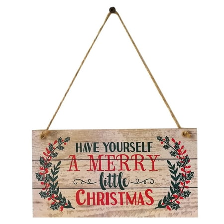 Have Yourself a Merry Little Christmas Wood Plank Design Hanging Sign Holiday Door Decoration Wooden Wall (Best Christmas Door Designs)