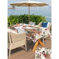 thumbnail image 4 of Outdoor Tablecloth with Umbrella Hole and Zipper, Rustic Christmas Snowman Rectangle Table Cloth 60x120 Inch Waterproof Tablecloth, Xmas Snowflake Elk Tree Balls Picnic Table Cover for Patio Camping, 4 of 7