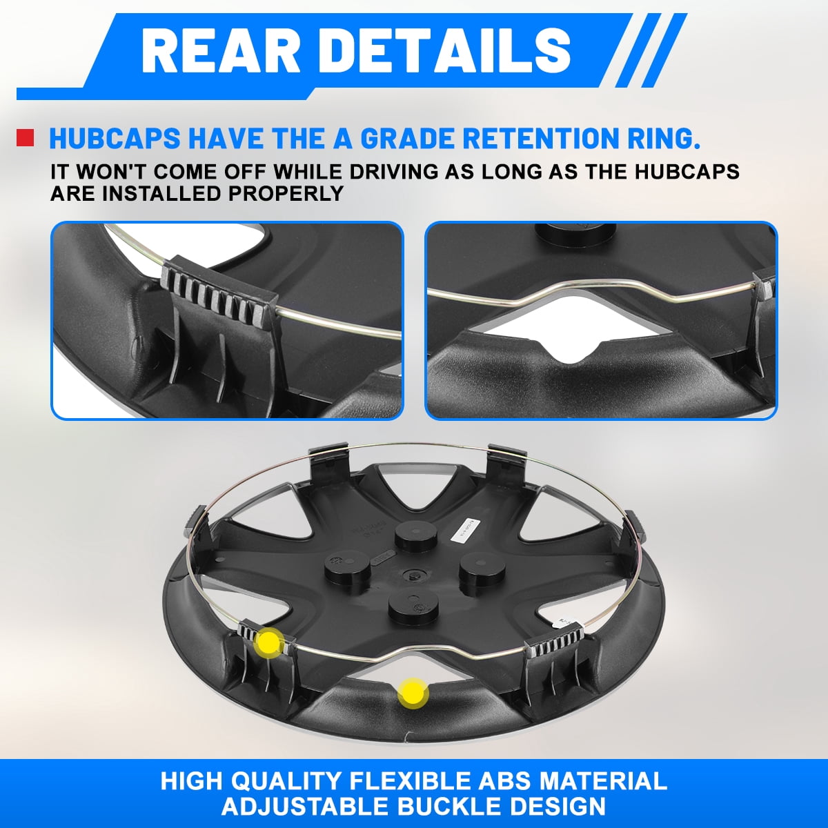 14” Wheel Rim Cover Hubcaps Universal Snap On Car Truck SUV Car Accessories ABS Material Replacement Hub Caps Set of 4-14 Inch Silver