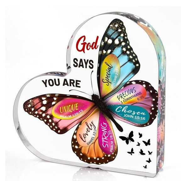 Christian Gifts for Women Birthday, Butterfly Inspirational Gifts for Friends, Religious Spiritual Gifts for Her Mom Girl Female Coworker Sister Christian Home Decorative Signs -