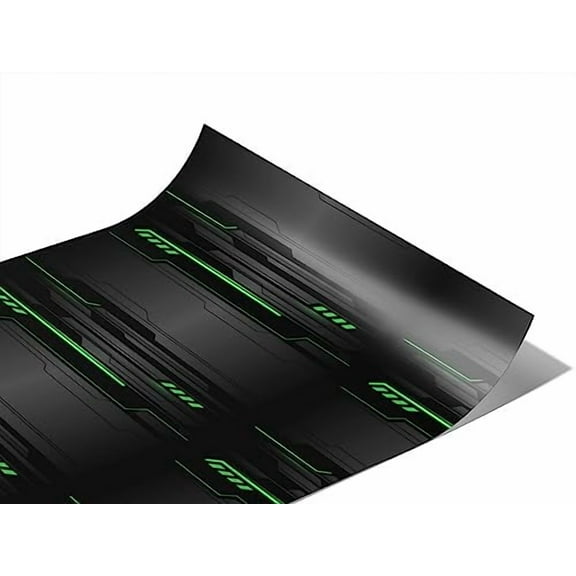Rwraps Abstract Technology Dark Emerald Gloss Vinyl Film Wrap 59in x 16ft Vinyl Vehicle Car Film