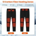 thumbnail image 3 of Winter Heated Pants for Men Women, USB Electric Heating Pants with 12 Heating Zones 3 Heating Levels Machine Washable for Outdoor Winter Activities Unisex, Black, 3 of 14