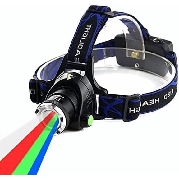Multicolor Headlamp Flashlight 1000 Lumen Waterproof Zoomable Led Headlight with White Red Green Blue Light$$Sport & Recreation Other