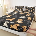 thumbnail image 3 of Feelyou Cute Dalmatian Animal Queen Sheet Sets, Kawaii Cartoon Dog Flat Sheet, Teens Kids Boys Girls Queen Fitted Sheet, Microfiber Bedroom Decor, 4-Piece, 3 of 7