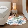 thumbnail image 2 of Red Water Blue Coral Round Area&nbsp;Rug 3ft Summer Marine Life Non-Slip&nbsp;Washable Circle Rugs Soft Felt Indoor Floor Mat for Bedroom Kitchen Living Room Bathroom, 2 of 9