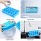 thumbnail image 5 of Bandejas para cubitos de hielo con tapa transparente, juego de 2, molde para cubitos de hielo, 15 cuadrados, moldes para cubitos de hielo para congelador, comida para bebés, agua, whisky, cócteles y, 5 of 6