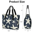 thumbnail image 3 of Tote Bag for Women - Summer Ocean Starfish Shoulder Bag - Large Utility Work Duffle Bag with Zipper Handbag for Travel, Work, Sprots, 3 of 5