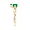 thumbnail image 3 of ANGARA Lab Grown 1.5 Ct Three Stone Pear Emerald & Diamond Engagement Ring for Women in 14K Yellow Gold (Size-9x7mm) | May Birthstone, Anniversary, Jewelry Gift for Women | Lab-Grown Emerald Ring, 3 of 9