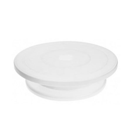 

PP Plastic Cake Stand DIY Cakes Decoration Turntable Manually Rotating Round Shape Cake Turntable Baking Tools (White)