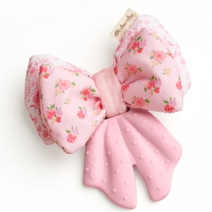 Itzy Ritzy Teensy Crinkle Bow Teether, Pink