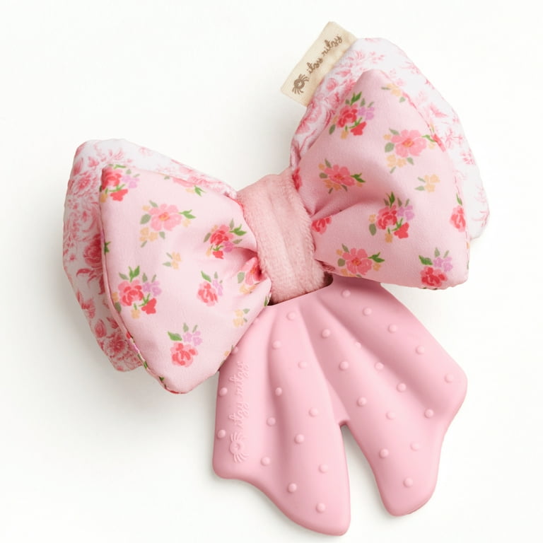 Itzy Ritzy Teensy Crinkle Bow Teether, Pink photo 1