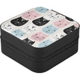thumbnail image 4 of GZHJMY Colorful Cat Face Travel Jewelry Box, PU Leather Small Jewelry Organizer Boxes for Women Girls, Mini Portable Jewerly Storage Display Holder for Earrings, Ring, Necklaces, Bracelets（80）, 4 of 7