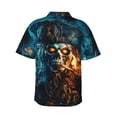 thumbnail image 3 of Men's Casual Short Sleeve Button Down Hawaiian Shirts,Skeleton Pirate Skull Shirts Regular Fit Beach Bowling Shirts with Front Pocket,L, 3 of 7