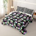 thumbnail image 3 of Manfei Cartoon Skull Quilt Full,Classic Halloween Pumpkin Lantern Full Bedspread Sets,3 Pieces,1 Coverlet and 2 Pillowcases, 3 of 7