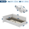 thumbnail image 4 of Twin Daybed with Storage Drawers, Velvet Upholstered Corner Bed Frame with Headboard, Modern Boys&Girls Bed with Bed Rails for Living Room, Bedroom, Easy Assembly, Grey, 4 of 8