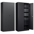 thumbnail image 6 of Metal Storage Cabinet 71", 2 Door Lockable Garage Cabinet, Black Steel Organizer with 6 Adjustable Shelves for Home, Office, Workshop, 6 of 6