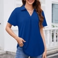thumbnail image 2 of Plebaso Women's Shirts Collared Short Sleeve Casual Tops Button down Pullover Business Shirts for Work, 2 of 7