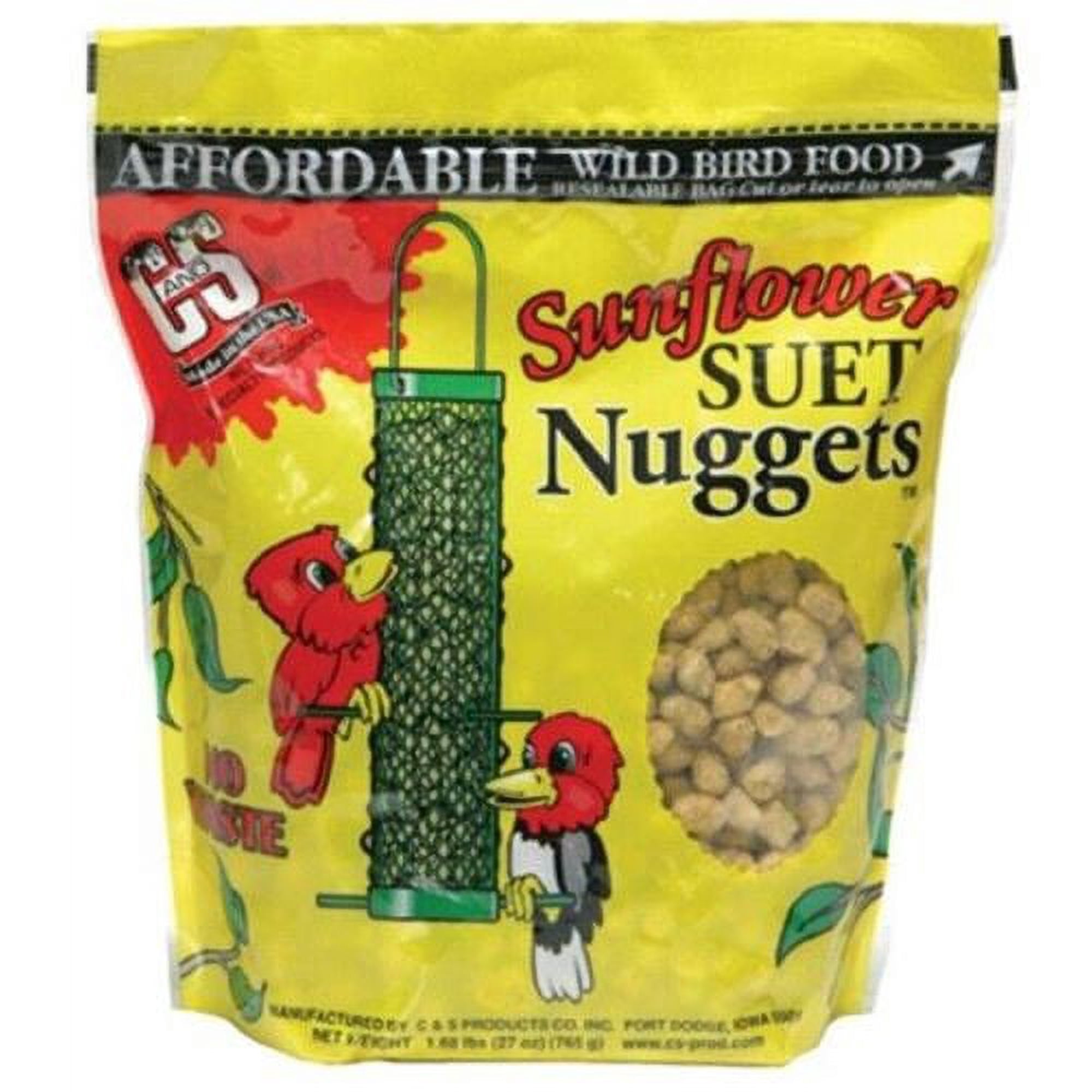 C&S 06110 27 oz Sunflower Seed Suet Nuggets Wild Bird Food