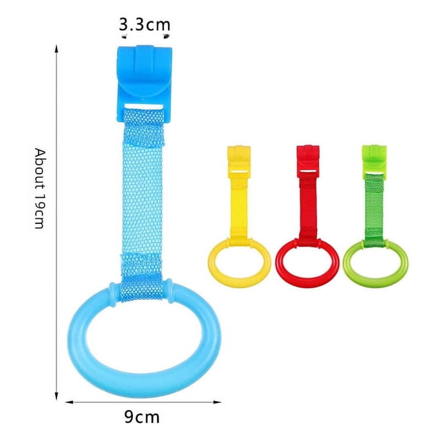 Anillo de tracción para cama de juego Anillo de tracción para aprendizaje de bebés Anillo de soplado Gancho para coche para cama de juego Anillo de tracción manual auxiliar para estar de pie