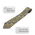thumbnail image 5 of Mens Ties Silk Neckties Yellow Mustard Paisley Skinny Size 2.36", 5 of 7