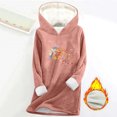 thumbnail image 2 of Sexlip Women's Hoodies, Sherpa-Lined Pullover Sweatshirt Thermal Warm Daily Wear Cozy Hearts Print Tunic Tops with Pockets Pink XXL, 2 of 3