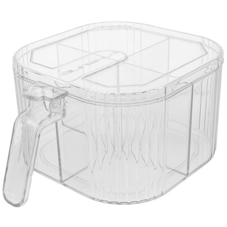 

1 Set Multi-Grids Box Multi-grid Spice Box Salt Container Condiment Box Seasoning Box with Spoon