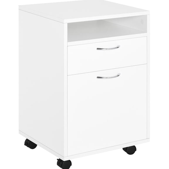 Office Storage Unit with Wheels | Provide Storage for Ink and Books | MDF Frame with Melamine Surface | Fits Well in Office Decor