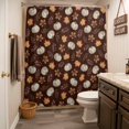thumbnail image 3 of White Pumpkins Fall Shower Curtain - Water Repellent Fabric Shower Curtains Washable, Thanksgiving Maple Leaves Brown Decorative Polyester Cloth Bathroom Curtains Modern Bath Decor 36"x72", 3 of 8