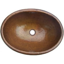 Terra Hammered Oval Bathroom Copper Sink