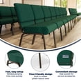 thumbnail image 5 of Flash Furniture 21''W Stacking Church Chair in Hunter Green Dot Patterned Fabric - Gold Vein Frame, 5 of 14
