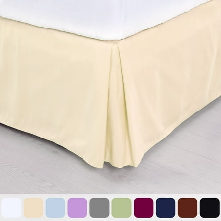 Pleated Bed Skirt Classic Tailored Hotel Quality 14 Inch ...