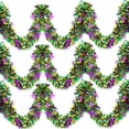 thumbnail image 1 of Doingart - Guirnalda de 3 piezas para decoración de Mardi Gras, 2 m, espumillón colgante, serpentinas, verde, dorado, morado, metálico, brillante, para decoración de fiestas, 1 of 8