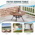 thumbnail image 5 of DIFY 40.6" Round Metal Patio Dining Table for 4, Outdoor Table with Umbrella Hole & Shelf, Walnut, 5 of 6