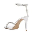 thumbnail image 4 of XYD Women Graceful Crystal Open Round Toe Sandals Thin Ankle Strap Stiletto High Heels Evening Date Formal Shoes Size 11.5 Silver, 4 of 4