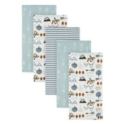 Modern Moments by Gerber Baby & Toddler Boy Flannel Blankets, 5-Pack, Blue Outdoors