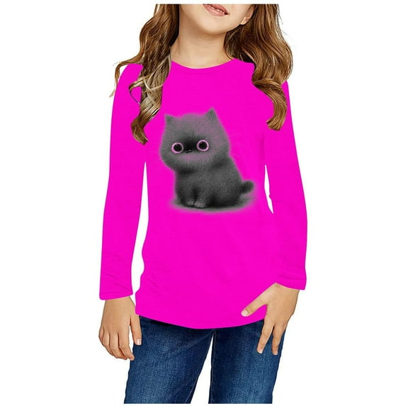 Bnwani Long Sleeve Toddler T Shirt Crew Neck Casual Cute Tops 3-4t