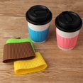 thumbnail image 4 of Funda para taza de café antideslizante de silicona resistente al calor de 5 uds colores surtidos, taza de botella de vidrio reutilizable resistente Sincero Hogar, 4 of 5