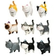 thumbnail image 2 of Set of 9 Adorable Solid Cats Figurines Free Standing Tabletop Kitten Figures, 2 of 7