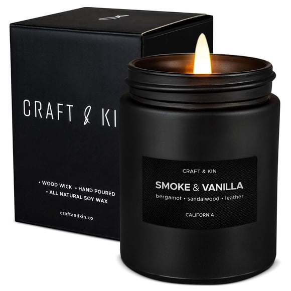 Vela perfumada Craft & Kin Premium Smoke & Vanilla 225ml
