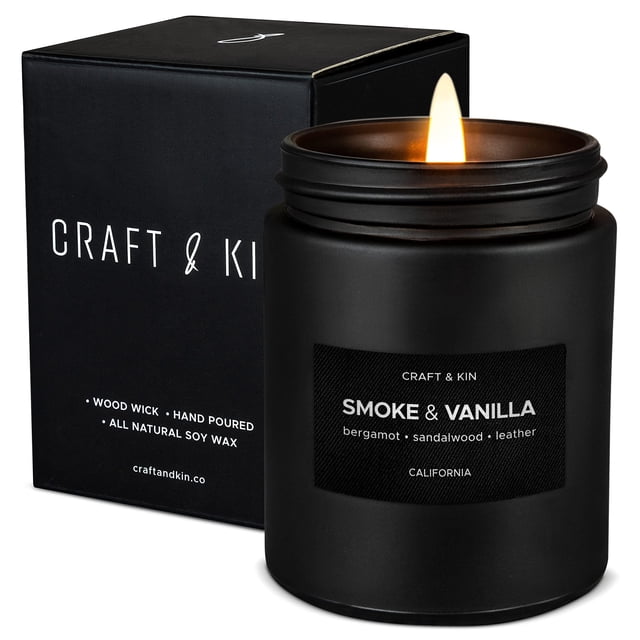 Vela perfumada Craft & Kin Premium Smoke & Vanilla 225ml