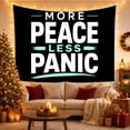 thumbnail image 3 of More Peace Less Panic Quote on Black Background, Calming Minimalist for Positive Quote Lovers, Modern Wall Art, Housewarming Gift Tapestry Wall Hanging for Bedroom and Office, 3 of 7