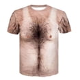 thumbnail image 1 of Men's 3d Bodybuilding Simulated Muscle Shirt Nude Skin Chest Muscle Tee Shirt Short-sleeve, 1 of 2