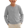 thumbnail image 4 of StSilkitty Button down Cardigan for Boys Girls Solid Color Long Sleeve School Uniform Sweater Lightweight Soft Comfy Sweaters Tops, 4 of 9