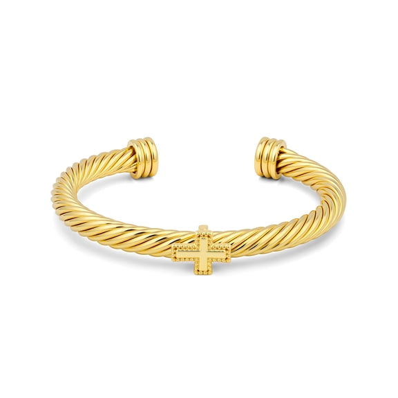 Mytys Gold Cable Bracelet for Women Fashion Gold Bracelet