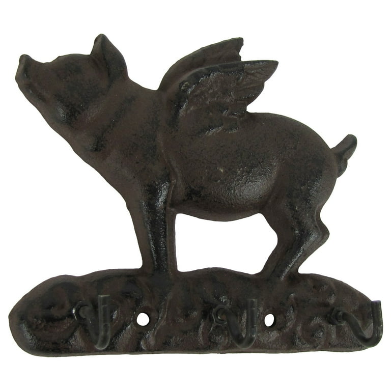 Metal Wall Mount Flying Pig Key Ring Holder Metal Wall Mount Flying Pig Key Ring Holder