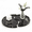 Black, variant on White Marble Decorative Tray Set of 2, Interlocking Half Moon Catchall Trays for Vanity and Counter