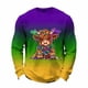 thumbnail image 4 of Ceisia Men's Mardi Gras Gradient Waffle-Knit Sweatshirt | Relaxed Spring/Summer Casual Top Gift, 4 of 5