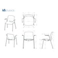 thumbnail image 5 of Olio Designs Lola 31"H Stack Chair, Leg Base, Arms, Peri Red, 5 of 5