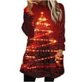 thumbnail image 2 of Sweatshirts for Women Christmas Printed Flannel Print Long Sleeved Round Neck Loose Oversized Casual Sweatshirt,Womens Tops Plus Size Multicolor XXL, 2 of 6